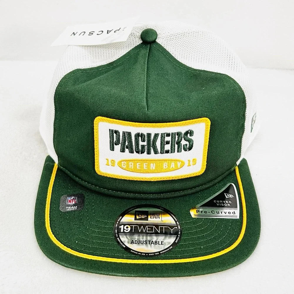 Green Bay Packers New Era Patch 19TWENTY Hat Cap Snapback Adjustable NFL Green‎